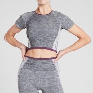 SOLD Seamless Heathered Gray and Dark Purple Tee